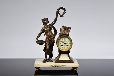 Lot 77 - A late 19th century French mantle clock
