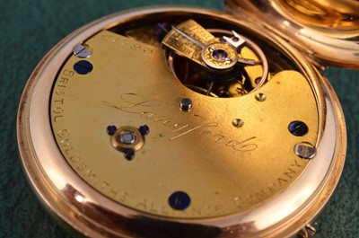 Lot 93 - A George V period 18ct gold half hunter lady's pocket watch