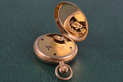 Lot 93 - A George V period 18ct gold half hunter lady's pocket watch