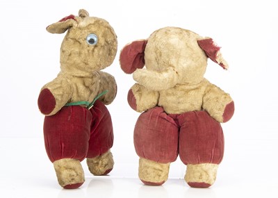 Lot 473 - Two Dean's Rag Book Co animals with velvet trousers 1950s