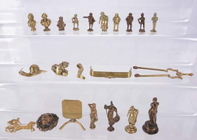 Lot 661 - Brass dolls house items and antiques
