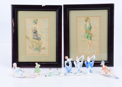 Lot 854 - Two German bisque bathing beauties