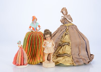 Lot 866 - A large well modelled bisque half doll