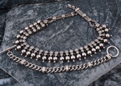 Lot 38 - A continental silver fringe necklace
