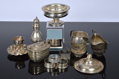 Lot 308 - A collection of Victorian and 20th century silver items