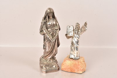 Lot 194 - A plated cast metal figure of The Virgin Mary