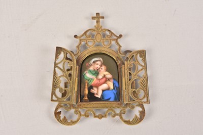 Lot 202 - An early 19th Century hand painted porcelain plaque