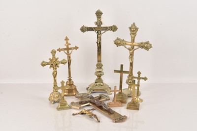 Lot 210 - A collection of metal Crosses and Crucifixes