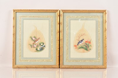 Lot 229 - Two Chinese Watercolours on Bodhi Leaves