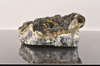 Lot 245 - A large Iron Pyrite on Prasiolite Matrix