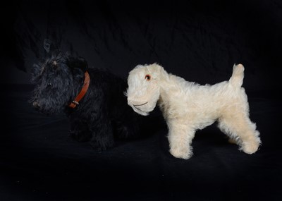Lot 99 - A 1930s British black mohair seated black terrier