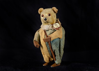 Lot 106 - An unusual small 1920s clockwork clown teddy bear