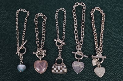 Lot 161 - Five Sterling sliver bracelets