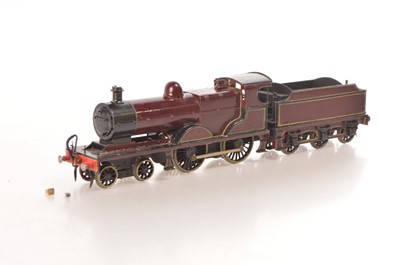 Lot 683 - Scratch built 0 Gauge 4-4-0 Loco & Tender lined maroon class 2P