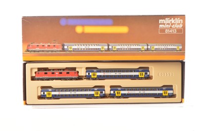 Lot 10 - Marklin Mini-Club Z Gauge Swiss Electric Passenger Train Pack
