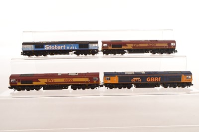 Lot 41 - N Gauge Diesel Class 66 Locomotives by Graham Farish (4)