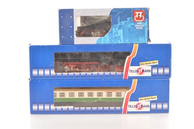 Lot 82 - Tillig TT Bahn TT Gauge German Steam Locomotives and Passenger Coach (3)