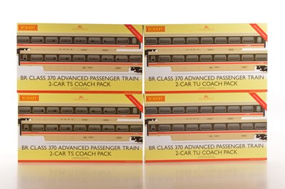Lot 191 - Four Hornby (China) 00 Gauge boxed BR Class 370 Advanced Passenger Train TS Coach Packs (4 packs)