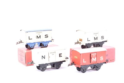 Lot 113 - Hornby 0 Gauge LMS Refrigerator and Gunpowder Vans