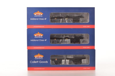 Lot 272 - Bachmann 00 gauge boxed BR black Collett Goods and Midland Class 4F Locomotives and tenders (3)