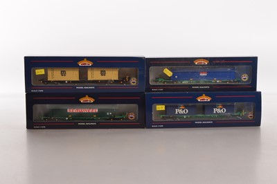 Lot 290 - Bachmann 00 gauge boxed Intermodal Container wagons Twin Packs and one single pack (4)