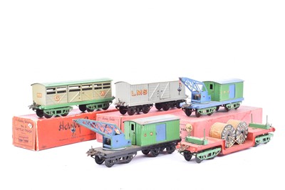 Lot 116 - Hornby 0 Gauge GW and LMS bogie Goods Rolling Stock