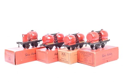 Lot 168 - French Hornby 0 Gauge Barrel wagons Trucks