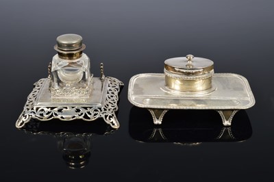 Lot 352 - Two Victorian silver ink stands