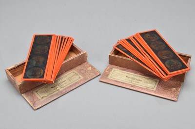 Lot 39 - Two Boxed Sets of Tales with Text 2¾'' Magic Lantern Slides