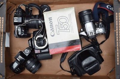 Lot 413 - A Tray of Canon SLR Cameras