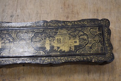 Lot 1 - A Chinese lacquered fan case