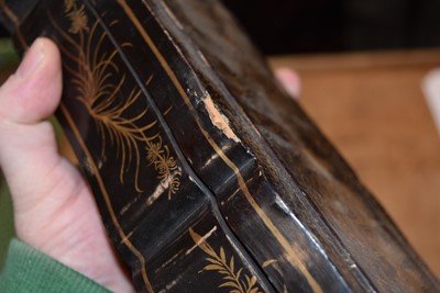Lot 1 - A Chinese lacquered fan case