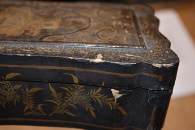 Lot 1 - A Chinese lacquered fan case
