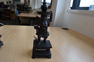 Lot 20 - A pair of Chinese Bronze Candlesticks