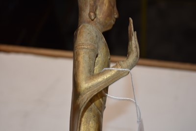 Lot 25 - A bronzed cast metal figure of a Standing Crowned Buddha in Abhayamundra