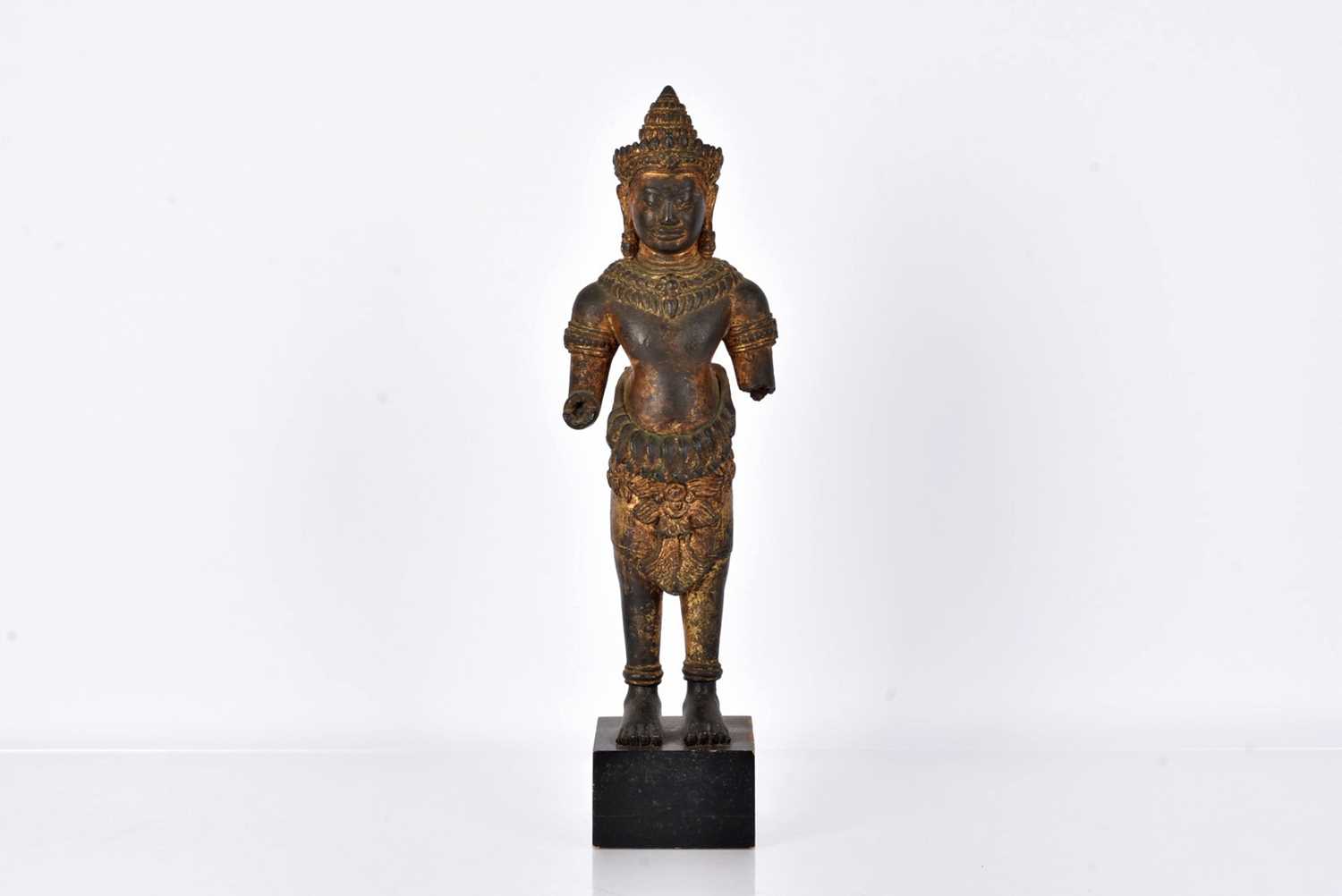 Lot 26 - A heavy bronze cast metal statue of a Hindu deity