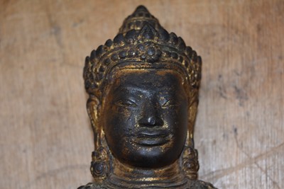 Lot 26 - A heavy bronze cast metal statue of a Hindu deity