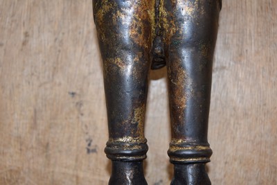 Lot 26 - A heavy bronze cast metal statue of a Hindu deity