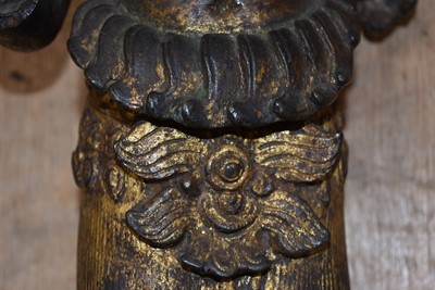 Lot 26 - A heavy bronze cast metal statue of a Hindu deity