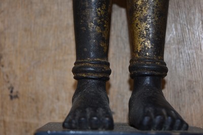 Lot 26 - A heavy bronze cast metal statue of a Hindu deity