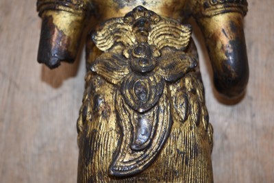 Lot 26 - A heavy bronze cast metal statue of a Hindu deity