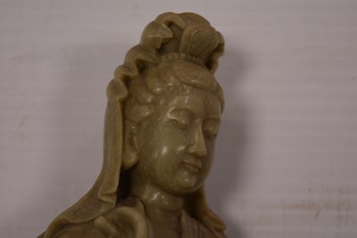 Lot 45 - A Chinese Soapstone carving of Guanyin