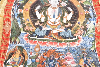 Lot 50 - A hand painted Tibetan Thangka