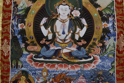 Lot 50 - A hand painted Tibetan Thangka