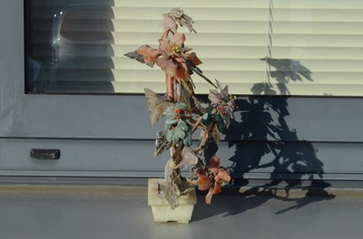 Lot 54 - A Chinese Hand Carved Hardstone/Mineral Bonsai Tree