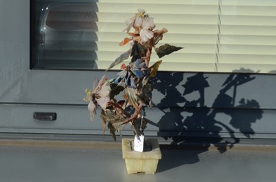 Lot 54 - A Chinese Hand Carved Hardstone/Mineral Bonsai Tree