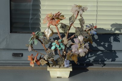 Lot 54 - A Chinese Hand Carved Hardstone/Mineral Bonsai Tree