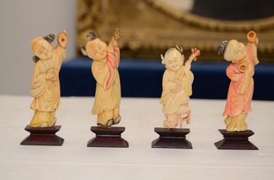 Lot 64 - A Chinese set of bone Musician Figures