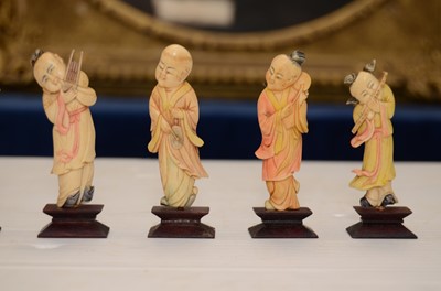 Lot 64 - A Chinese set of bone Musician Figures