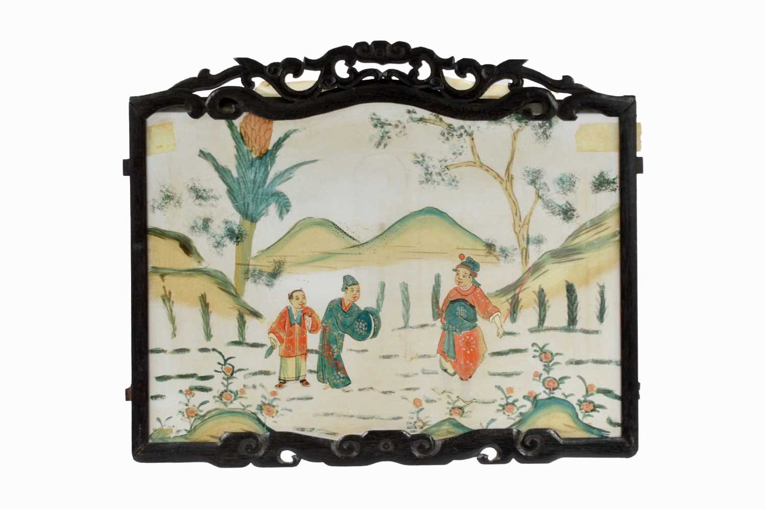 Lot 75 - A Chinese Reverse Glass painting